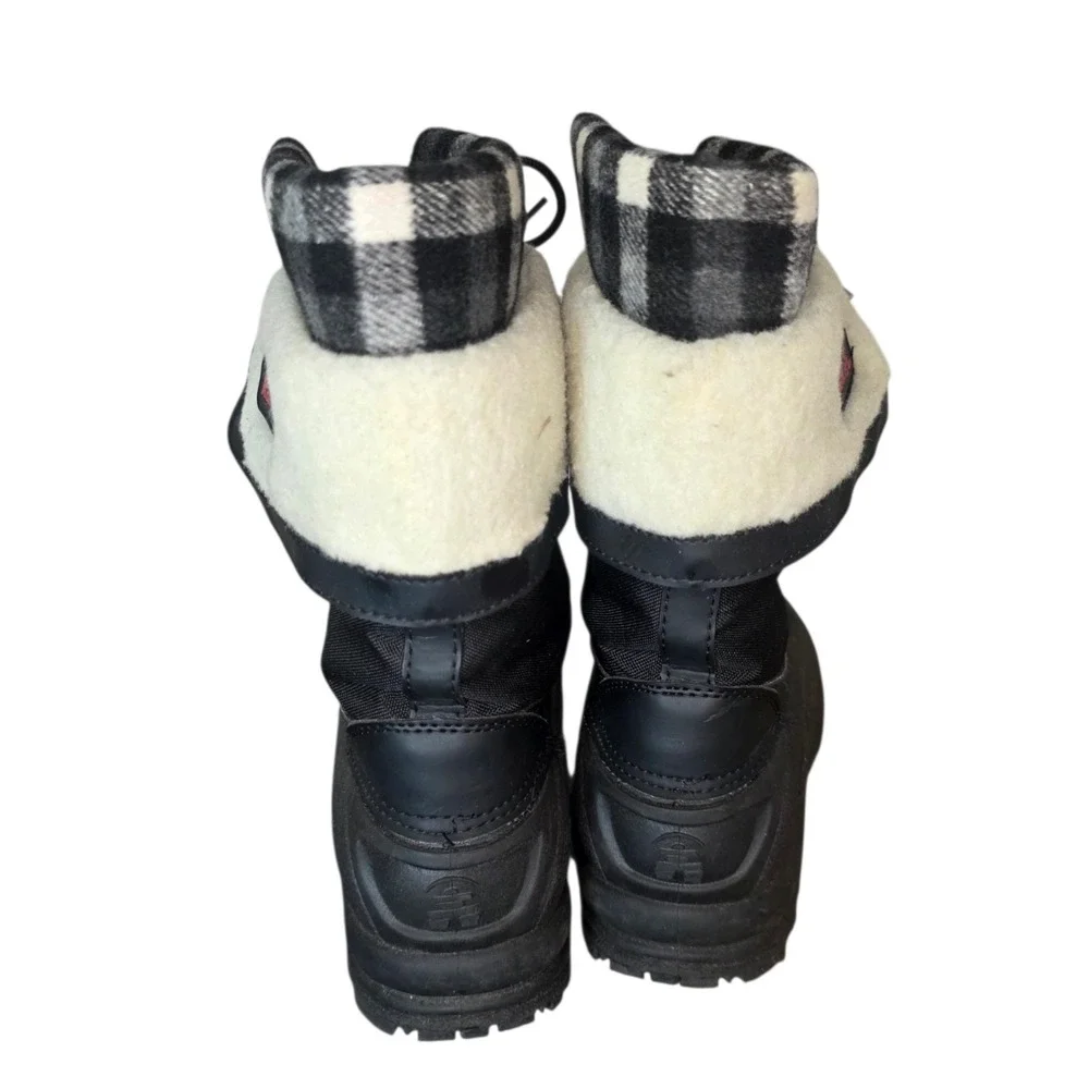 Kamik Womens 10 Black Plaid Flannel Lined Mid-Calf Lace Up Winter Snow Boots